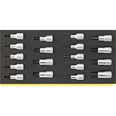 Stahlwille Tools 1/2" sockets i.TCS inlay No.TCS 54/54TX/18 1/3-tray18-pcs. 96838782